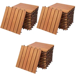 Holzfliese Eukalyptusholz 33er-Set 30x30cm