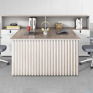 Koncey Vorhang Unter Dem Schreibtisch Fürs Büro, Schreibtisch Trennwand-Sichtschutz, Schrankvorhang mit Gleitschiene, Home-Office-Workstation(Weiß,W 120 x H 70 cm)