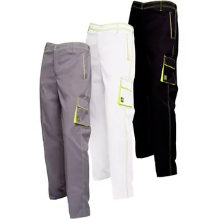 RODOPI Arbeitshose Construx-Lite leichte Arbeitshosen für Männer und Frauen Bundhose mit vielen Taschen Arbeitskleidung grau gelb Gr. 42-54 Handwerker - 54