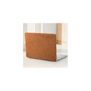 BYCeKe Kompatibel mit MacBook Air 13 Zoll Hülle 2022,2021-2018 M1 A2337 A2179 A1932,für MacBook Air M1 Hülle,Weiches Flauschiges Plastik Hartschale mit Tastaturschutz für Mac Air 13,Plüsch Braun
