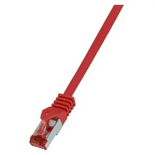 Logilink CQ2014S RJ45 Patchkabel Cat 6 S/FTP 0.25 m Rot Flammwidrig, mit Rastnasenschutz