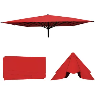 Mendler Ersatz-Bezug für Gastronomie Sonnenschirm HWC-D20, Sonnenschirmbezug Ersatzbezug, 5x5m (Ø7,2m) Polyester ~ rot