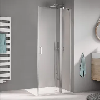 Kermi Liga Duschtür rechts 123 x 200 cm ESG klar Silber Mattglanz LIEPR123201AK