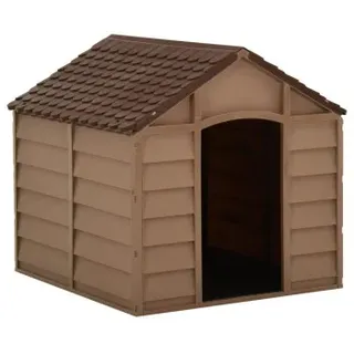 vidaXL Hundehütte 71 x 71,5 x 68 cm Kunststoff Braun
