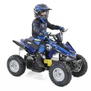 Hecht Elektro-Kinderquad Mini Kinder Quad 1000W bis 20 km/h, Belastbarkeit 65 kg, 36V/12Ah Akku, Scheibenbremsen, Scheinwerfer blau