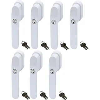 ABUS Fenstergriff FG400 abschließbarer Fenstergriff, gleichschließend, 7er Set, abschließbar, Kindersicherung weiß