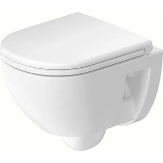 Duravit D-Code Wand-WC Compact, Tiefspüler, rimless, 370x480x360mm, Weiß Hochglanz,