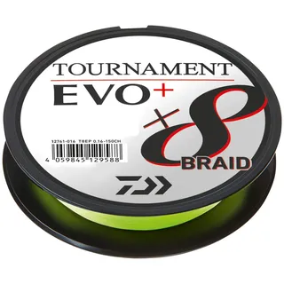 Daiwa Tournament X8 Braid EVO+ 0,14mm 135m Chartreuse geflochtene Angelschnur