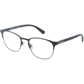 Emporio Armani EA1059 Herren-Brille inkl. Gläser Vollrand Oval Metall-Gestell 53/19/145, schwarz