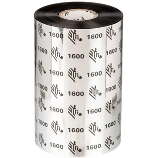 ZEBRA Thermotransferbänder, Zebra, 1600, Wachs, 110mm, 450m, Außen, Schwarz