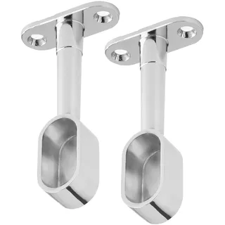 SOTECH 1 Paar (2 Stück) Schrankstangenhalter Endstück für ovale Kleiderstange (30 x 15 mm) Chrom poliert höhenverstellbar 84-112 mm Kleiderstangenlager Endstücke