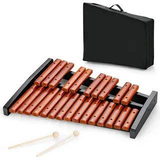 bonjume 25 Noten Xylophon, Glockenspiel, Musikinstrument Holz, mit 2 Schlägeln & Tragetasche, Percussion Geeignet für Kinder und Erwachsene,