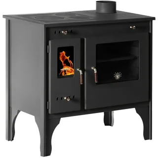 Prometey EEK A+ Küchenofen Holzherd Retro ECO schwarz, rechte Version