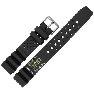 MARBURGER Uhrenarmband 20mm Kunststoff PU XL Extra Lang Schwarz schwarz|silberfarben