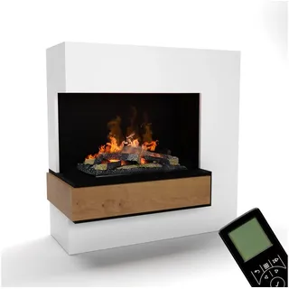 GLOW FIRE Elektrokamin Planck Hoch Wasserdampf Kamin, Standkamin, Elektrischer Kamin, Wasserdampfkamin mit 3D Feuer und Knisterfunktion