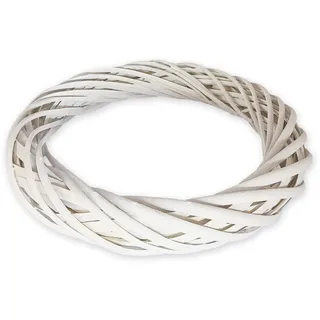 meberg Dekokranz Weide Weiß 30 cm Kranz groß Natur modern Weidekranz Naturkranz Tischdeko Türkranz Wandkranz Wanddekoration