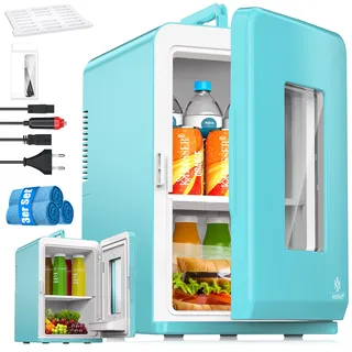 Kesser KESSER® 2in1 Mini Kühlschrank Kühlbox 15 Liter Kühl und Heizfunktion Tragbarer AC DC 220-240V/12V Steckdose und Zigarettenanzünder Warmhaltebox Mini-Thermobox Auto Büros Zimmer Camping Garten