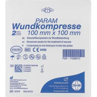 PARAM Wundkompresse Vliesstoff Steril 10x10 Cm