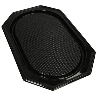 Papstar Starpak 10 Servierplatten, PET schwarz,