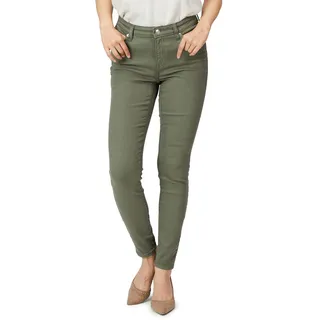Amazon Essentials Damen Elastische Skinny-Jeans Mittelhoher Bund - Auslaufmodell, Helles Olivgrün, 38 Lang