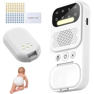 Klingelhose Kinder, Bettnässer Alarm mit UV Desinfektion Weißem Rauschen Nachtlicht 10m Reichweite 3 Alarmmodi Vibration Klang Kombi USB Ladbar klingelhose kinder 6 jahre pool alarm kinder pipi alarm