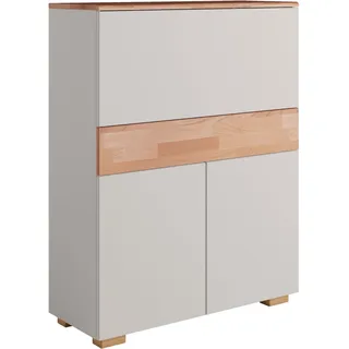 OTTO home Sekretär OTTO HOME "Citra", weiß (weiß, natur), B:90cm H:115cm T:35cm, Sekretäre, Sekretär, mit klappbarer Funktion, viel Stauraum