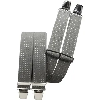 Hosenträger mit 4 extra starken Clips Punkte 4 Farben - Grau