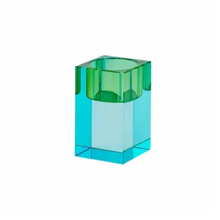 Giftcompany Teelichthalter Sari Kristallglas Blau/Grün
