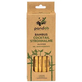 pandoo Cocktail-Strohhalme 12 St. 14 cm Natur/Braun