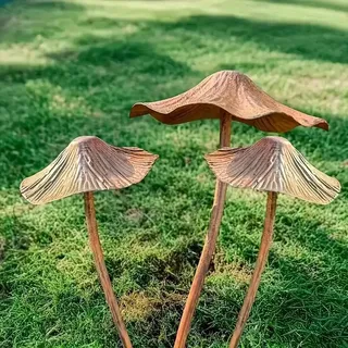 3er Roststecker Herbst Deko Pilze Gartenstecker Herbst Rost Deko für Garten, große Pilz Skulptur, Gartendeko für Draußen Wetterfest Metall Landschaft Dekoration für Hof Rasen Garten