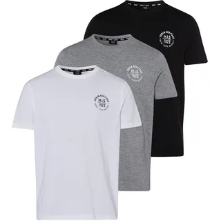 H.I.S. T-Shirt H.I.S, Herren, Gr. XXL (60/62), schwarz-weiß (beige, mitte), Single Jersey, Graumeliert (Obermaterial): 85% Baumwolle, 15% Viskose.