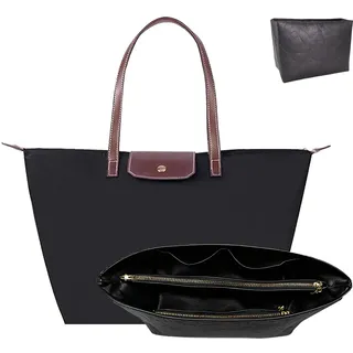 GADITIEK Geldbörsen Organizer für Long champ L Tragetasche, mit mehreren Taschen, Wasserdichtes Gewebe, Handtaschen, Organizer, Handtaschen Inlet (Schwarz L)