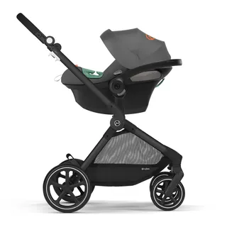 Cybex Gold Kinderwagen EOS 2-in-1 mit Babyschale Aton B2 i-Size und Babyschalen-Adapter, Reisesystem, Ab Geburt bis 22 kg (ca. 4 Jahre), Lava Grey (Grau)