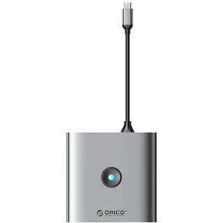 ORICO 6in1 Hub, USB-C zu 2x USB 3.0 + USB-C + HDMI 4K@60Hz + USB-C PD + Ethernet RJ45