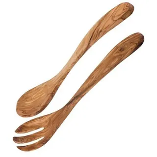 ib laursen Salatbesteck - Olivia - UNIKA - Olivenholz - 30 cm