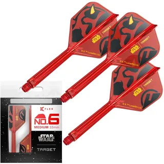 Target Darts Star Wars Darth Maul-K-Flex mit integriertem Flight und Schaft | Pack mit 3 K-Flex No. 6 | Disney K-Flex-Zubehör, Medium (33 mm)