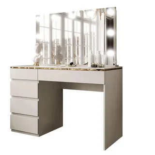 lookway Schminktisch Aurora II Elite Kaschmir, Matt, LED-Spiegel, Schubladen, Luxuriöses Design