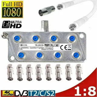 IEC Breitband Kabel Verteiler 8-fach TV Splitter DVB-T Kabelfernsehen DVB-C