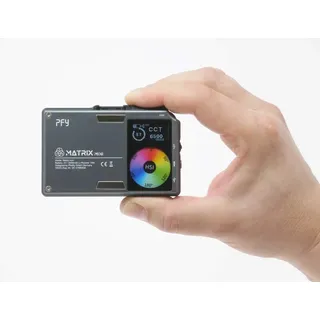 PFY Matrix Mini RGB Videolicht mit App-Steuerung – Sehr leichtes LED-Kameralicht mit 360° Farbraum und FX Effekte, kompakte Videoleuchte zur Fotobeleuchtung für unterwegs, Elegantes Alu-Design