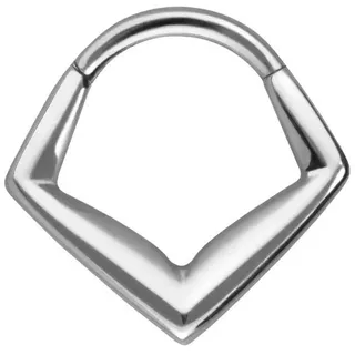 PIERCINGLINE Nasenpiercing Titan Segmentring Clicker ECKIG Ohrpiercing Septum Nase (Clicker, 1-tlg), Ohrpiercing für Conch, Helix, Tragus, Daith, Lobe silberfarben