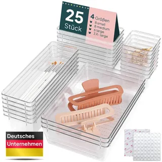 uandu Schubladen Organizer 25er Set 1-tlg. Transparent