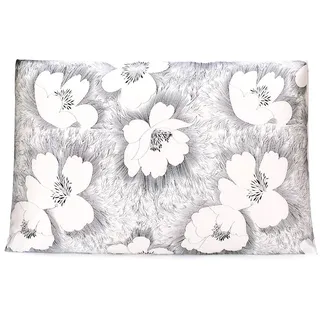 OLESILK Seidenkissenbezug Seide kopfkissenbezug Haar- und Hautpflege mit Weiß-Schwarz Blumen Gedruckt, 1 Stück, 50x70cm