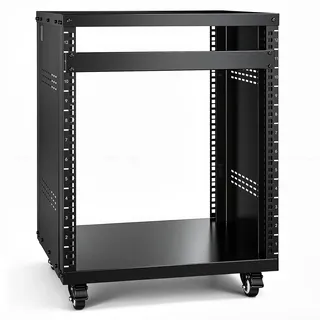 Vevor 12U AV-Rack-Ständer, 500 lbs Kapazität, Netzwerk-Stereo-Aufnahmestudio-Rack mit feststellbaren Lenkrollen, runden und quadratischen Löchern, speziellen Belüftungsöffnungen für die Montage von 19-Zoll-Audio-, Video-, Musik- und IT-Geräten