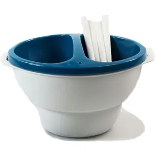 TUPPERWARE Allegra 1L türkis Schoko Traum Schokofondue Mikrowelle Servier & Dip - Türkis/Weiß