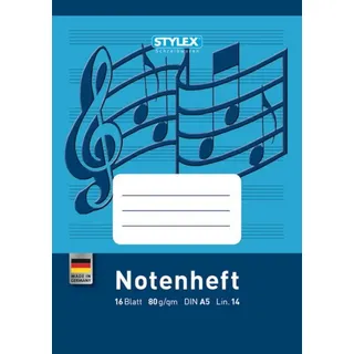 Stylex Notenheft DIN A5 Schulheft Lineatur 14