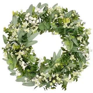 Kunstkranz Eukalyptus Girlande, Frühling und Sommer Türkranz, Kranz Künstliche Eukalyptus, ZEUOPQ, Höhe 46 cm, Türkranz für Hochzeit, Party, Fenster, Wand, Festival Dekor