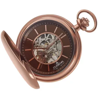 Dugena Herren-Taschenuhr 4460977-1, Savonette, Handaufzugswerk, skelettiert, Bronze, mit Mineralglas und Indexe, 51 mm