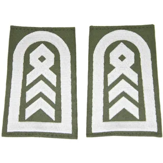 Rangschlaufen für Schulterklappen oliv mit weißem Stick Oberstabsfeldwebel