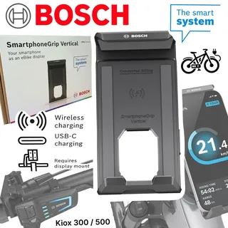 Bosch Ebike Smartphone Grip Vertical Handy Halterung Kiox 300 500 Smart System - Schwarz