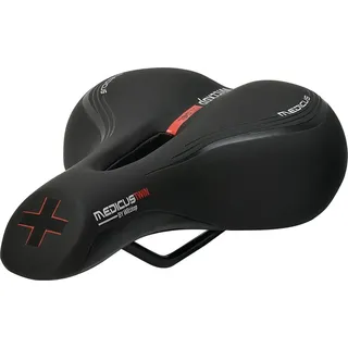 Wittkop Fahrradsattel Unisex Medic 3.0 Twin Gel, Schwarz - Schwarz